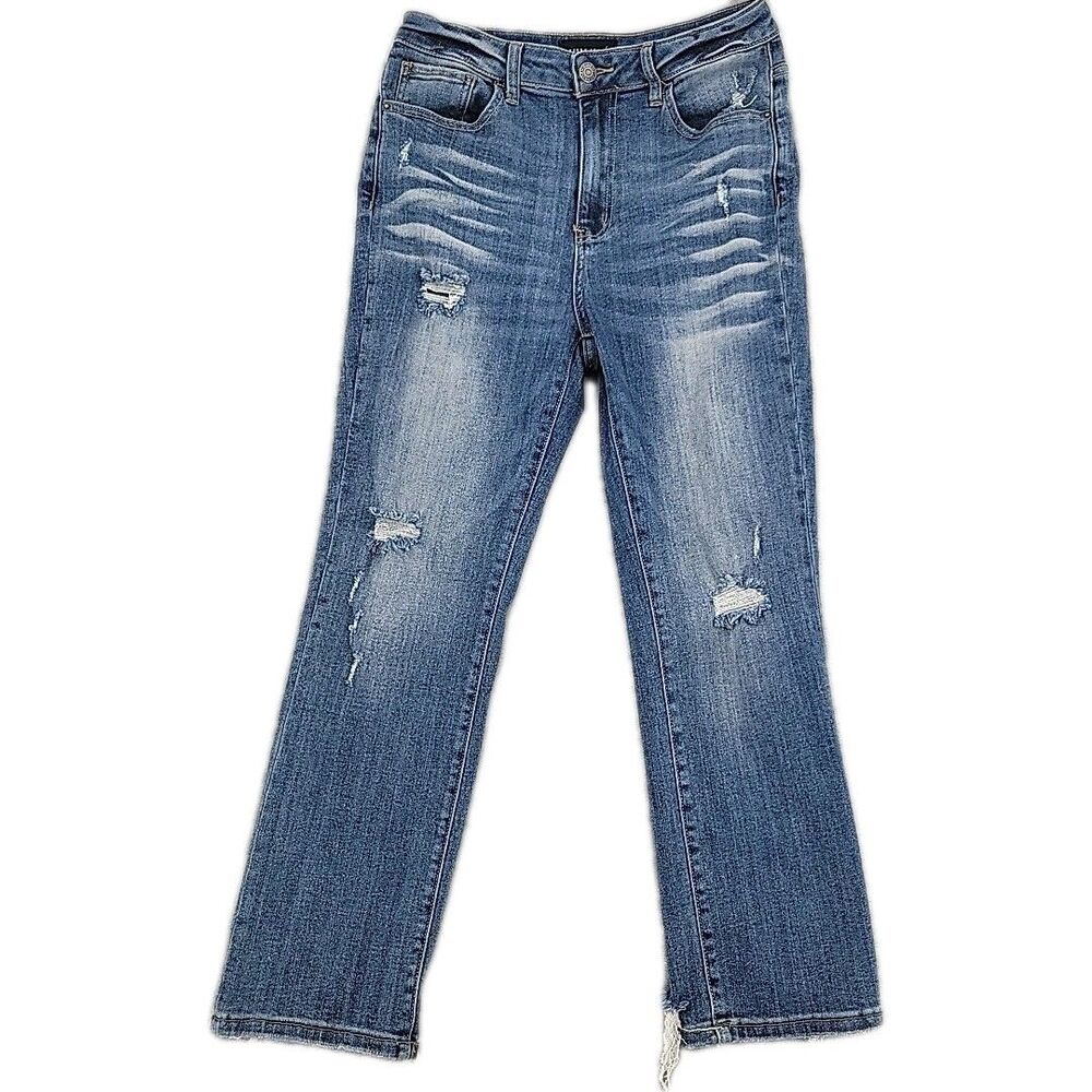Risen Los Angeles Womens Jeans Size 7/28 Distressed Step Hem Frayed Back 28x25
